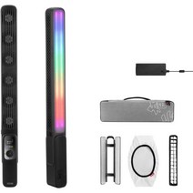 ZHIYUN 100W RGB LED 비디오 라이트 스틱 막대 사진 스튜디오용 조광 핸드헬드 조명 화상 회의 채움 라이브 스트리밍 컬렉션 초상화 화이트-Z하이윤 파이버레이 F100, Combo_블랙., 콤보