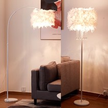 장스탠드 인테리어 거실 깃털 침실 무드등 플로어, 직선 막대흰색 깃털흰색 막대5W
