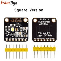 TCS34725 저전력 IR 차단 필터 RGB 라이트 컬러 센서 인식 Diy 키트 arduino용 전자 PCB 보드 프로그래밍 가능, [02] Square version