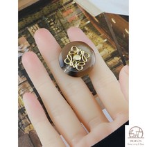 6개 코트 가디건 빈티지 수입 블라우스 15mm 단추 교체, 커피 골드 무늬