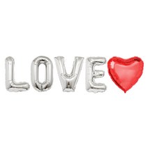 고백하는날 love은박 숫자 이니셜 백일상 100일 기념일 하트 풍선세트, 1set, 08.실버LOVE♥