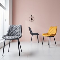 네일샵 업소용가구 등받이 레자의자 상담소 원룸 1인용 홈바 여자방 화장대의자 고객의자 홈카페 식탁의자, 그레이