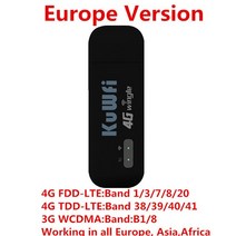 파워딜 KuWFi USB 동글 WIFI 모바일 휴대용 무선 150Mbps LTE 라우터 네트워크 모뎀 4G Wifi SIM 카드 슬, 02 Black-2