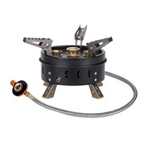 캠핑 스토브 강염버너 백패킹 글램핑 11000W 튼튼한 접이식 야외 화재 스토브 5 스프레이 헤드 경량 하이, 07 Black