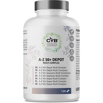 CYB Complete your Body Cyb | a -z 50+ 멀티 비타민 - 노인을위한 미네랄 및 필수 영양소 -4 개월 동안 120 정제 - 하루 1 정제 - 완전한 멀티, 3개