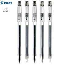 PILOT 하이테크-C 0.3mm 5개 파일롯트 HI-TEC-C 젤 잉크 볼펜, 블랙5개