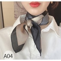 여성스러운 고급진 명품 사각 여성용 실크스카프 목스카프 블랙앤화이트 40대 30대