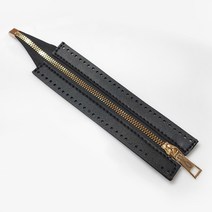 털실나라 골드 가죽지퍼 24cm 30cm, 24cm 블랙