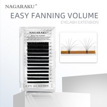 NAGARAKU-이지 패닝 오토 팬 속눈썹 익스텐션 패스트 블룸 플라워 메가 볼륨 프리 본드, 01 C_01 0.03 미리메터_03 10mm