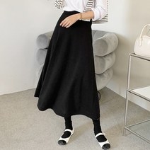가비진 여성용 A라인 스판 밴드 롱스커트 플레어 치마 데일리로 너무 편안해