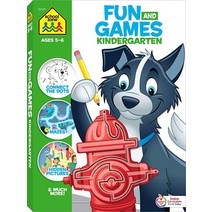 School Zone 4세이상 영어 활동 워크북 320 페이지 Fun and Games 그리기 잘라내기 틀린그림찾기, Fun and Games 영어 활동 워크북