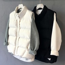 남여공용패딩조끼 캐주얼 스트릿 두툼한쪼끼패딩 오버핏
