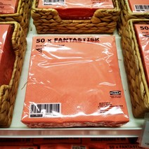 파티냅킨 IKEA 이케가 판타스 큰사이즈 서양 요리 종셋트 플라워 프린팅 식사 티슈 사각형 손수건 종이 2629278526, 정 사각형, 판타스 싱겁다 레드 33x33cm50