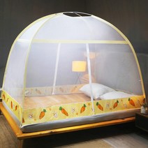 MBH 모기장텐트 미세방충망 모기장, 1.2M 침대, 당근 노란색-모기 방지 천