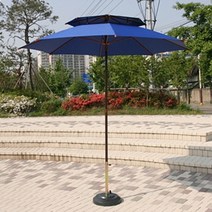 [단품구성] 한국파라솔 국산 FRP 카본 2단 파라솔 직접세트구성 - 테이블 및 의자 물통받침대는 추가로 구매하셔야 됩니다, 24. 카본(우드색상) 2300mm 파라솔[적색]