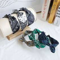 6종 페미닌 페이즐리반다나 도트 헤어밴드 터번 데일리 넓은 리본 안아픈머리띠
