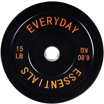 엘리코 원판 중량 균형 234 7피트 바벨 세트가 포함된 올림픽 범퍼 플레이트 웨이트 플레이트 여러 패키지, 스타일 1, 에프. 15파운드 싱글