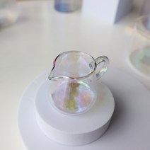 오메가키친 홀로그램 오로라 밀크저그 샷잔 내열유리 벨크리머 시럽잔 60ml, 10)오로라 밀크저그, 대 60ml MJ-01 (771107)