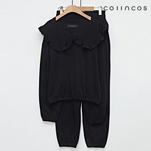 [코인코즈] 프릴 카라넥 맨투맨 밴딩 조거 셋업 (IY3SO1170)