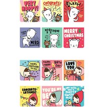 포니브라운카드 인테리어 친구선물 12p 귀여운느낌 셀프청첩장 감성문구 군대편지지, 1개, 마리프