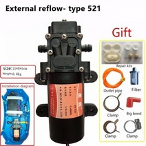 다이어프램펌프 가압 전동 오일 농업 전기 워터 펌프 Dc 12 v 70psi 3.5l/분 내구성 강한 검정색 마이크로 고압 다이어프램 물 분무기 세차 V, 521 외부 리플로, 12V