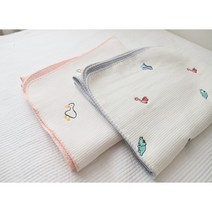 모카소미 100% 순면 꽉꽉이 티노 자수 아기이불 낮잠이불 블랭킷