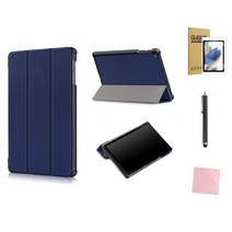 갤럭시탭A7 라이트 Lite 8.7 SM-T220 SM-T225 북커버 케이스+9H강화유리필름+터치펜+클리너, 네이비+9H강화유리필름