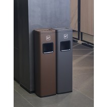 재떨이쓰레기통 호텔 상업용 식당 레스토랑 흡연실 미니 대형 스테인레스 스틸 수직 8L 12L 15L 휴지통, F (재떨이 + 휴지통)