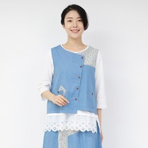 엄마옷 모슬린 들꽃 면 생활한복 조끼 KD303100마담 미시옷 50대 중년여성의류 60대 엄마옷 빅사이즈 할머니옷 여성옷