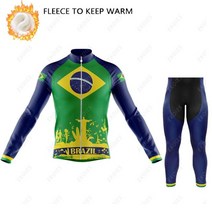 남성 여성 캐주얼 후드티 후리스 뽀글이 겨울티 모자티 집업 기모 겨울티brazil bike team clothing 2022 겨울 양털 사이클링 저지 세트 mtb 긴 소매 의류