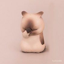 치유 오렌지 고양이 귀여운 고양이 장식품 감압 개체 사무실 데스크탑 고양이 컴퓨터 장식, Siam-K87 얼굴을 가리십시오., 얼굴 작은 Siam-K87 커버