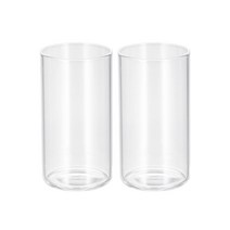 투명 일자 내열 강화 유리컵, 2개, 450ml