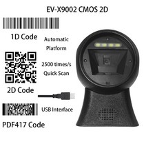바코드스캐너 데스크탑 바코드 스캐너 전 방향 QR 리더 슈퍼마켓 매장 자동 감지 블루투스 무선 Reade, 02 X9002 2D CMOS