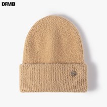 깃털사 추동 여성모 패션 M 로고 얼굴 작은 기모 도톰 니트 비니 야상 냉모