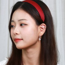 디엠몰 2+2 복고풍 레트로 새틴 패브릭 머리띠 굵은머리띠 긴머리 단발머리 헤어터번 헤어밴드, 화이트