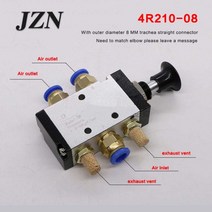 정유량밸브 유량 밴드 유공관 (1 PCS) 기계식 밸브 공압 스위치 2 3 방향 5 패스 4r210-08 제어 실린더 밸브를 당겨, blue 4R210-08_10mm joint