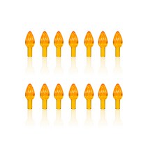 24pcs 여러 가지 빛깔의 전구 세라믹 크리스마스 트리 수제 액세서리 홈 장식 교체 전구 홈 파티 장식 빛, 오렌지 24개