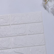 폼블럭벽지 방한폼 단열 포인트 벽돌 35x38cm 3D 벽 스티커 자기 접착 벽지 거품 패널 홈 장식 거실 침실, 14 WHITE_01 1 piece