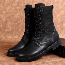 전술화 전투화 하이웨이 데님 오토바이 부츠 겨울 가죽 Botas 남성용 디자인 신발