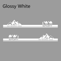 자동차 긴 사이드 스티커 볼보 XC90 V40 네트워크 아시아 낙타 그래픽 튜닝 액세서리 비닐 필름 데칼 2 피, 02 Glossy White