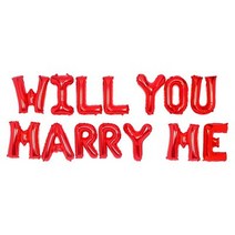 바보사랑 메세지은박풍선세트(청혼WILLYOUMARRYME)레드 기념일 .파티쇼