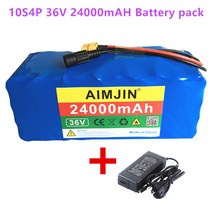 전기 자전거 배터리 새로운 36V 10s4p 24Ah 800W 대용량 18650 리튬 배터리 팩 BMS + 충전기와 전기 자전거