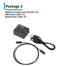 pzzpss 디지털-아날로그 어댑터 광섬유 toslink 동축 신호-아날로그 rca 오디오 변환기 dac 증폭기 디코더 usb, USB 광학 추가
