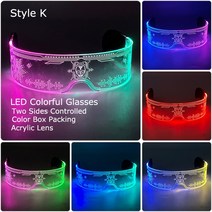 오픈페이스헬멧 클래식 오토바이 다채로운 뮤직 글로우 파티 크리스마스 빛나는 네온 안경, 10.LED Glasses 10