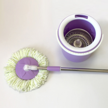 그리너 한통 청소기 싱글버킷 회전 통돌이 밀대 대걸레 막대 마대 노터치 (1), 보라