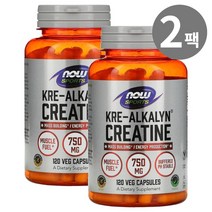 NOW Foods 나우푸드 스포츠 Kre-알칼라인 크레아틴 120정 2팩