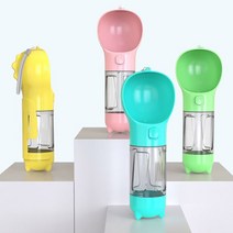 [행운이네] 반려견 산책 휴대용 물통 강아지 물병 간식통 배변봉투 디스펜서, 핑크, 500ml+간식통