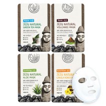 제주 자연의 마스크팩 40매, 제주 자연의 마스크팩 40매 / 녹차 알로에 유채꿀 화, 화산재 40매