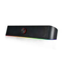 HP 멀티미디어 2채널 RGB LED 컴퓨터 PC 게이밍 사운드바 스피커 DHE-6003 블랙