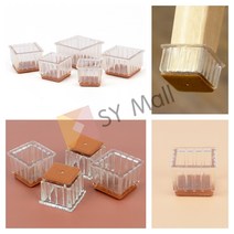 4P 투명 사각 펠트 의자캡 층간소음완충재 육아필수품, 적정 24mm